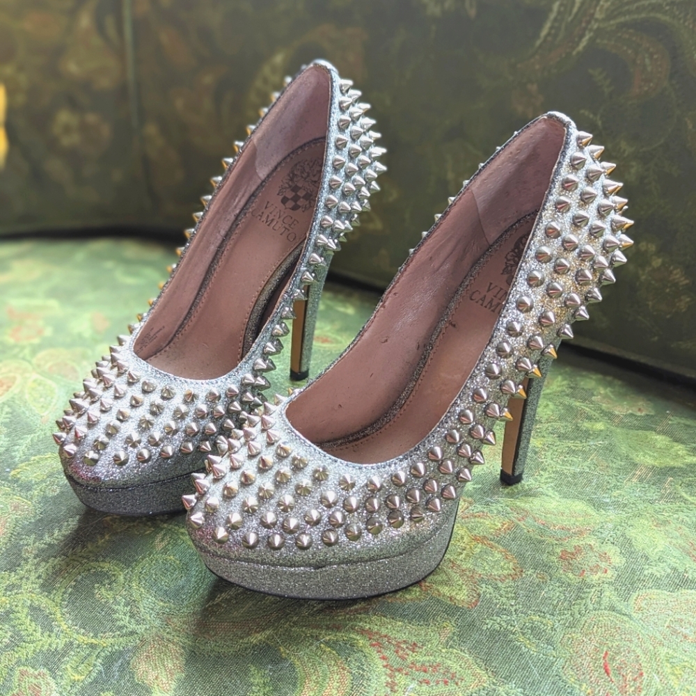 Vintage Vince Camuto - Madelyn Spike Glitter Stilletto Heels - EUR size 35